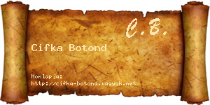Cifka Botond névjegykártya